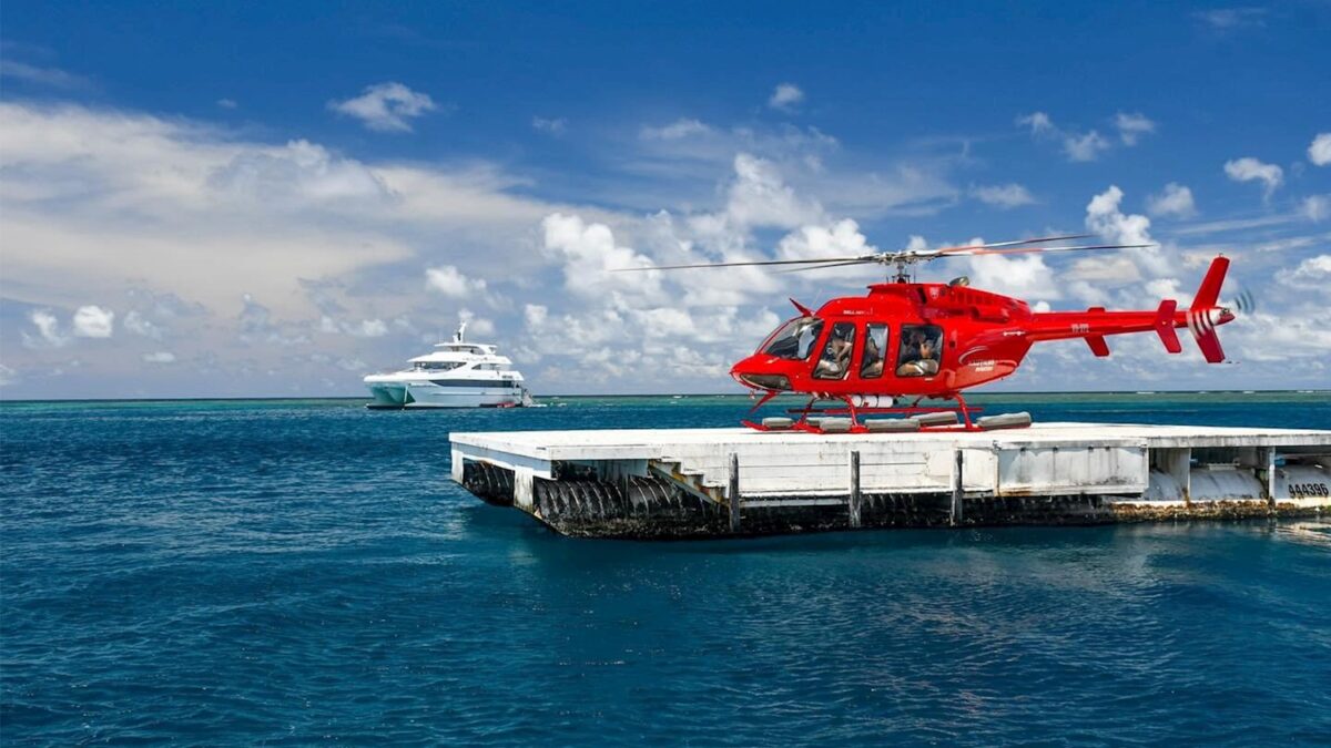 Helicopter and Floating Helipad