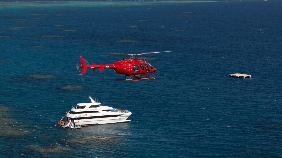 Helicopter above Evolution