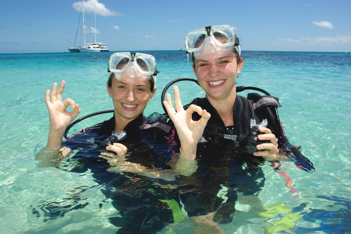 Snorkellers in Clear Water